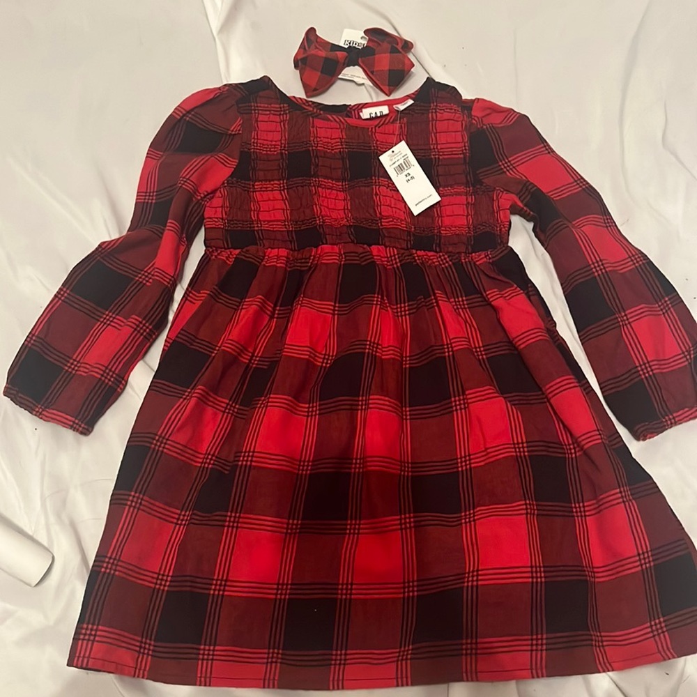 Gap Dress and Bow NWT Buffalo Print